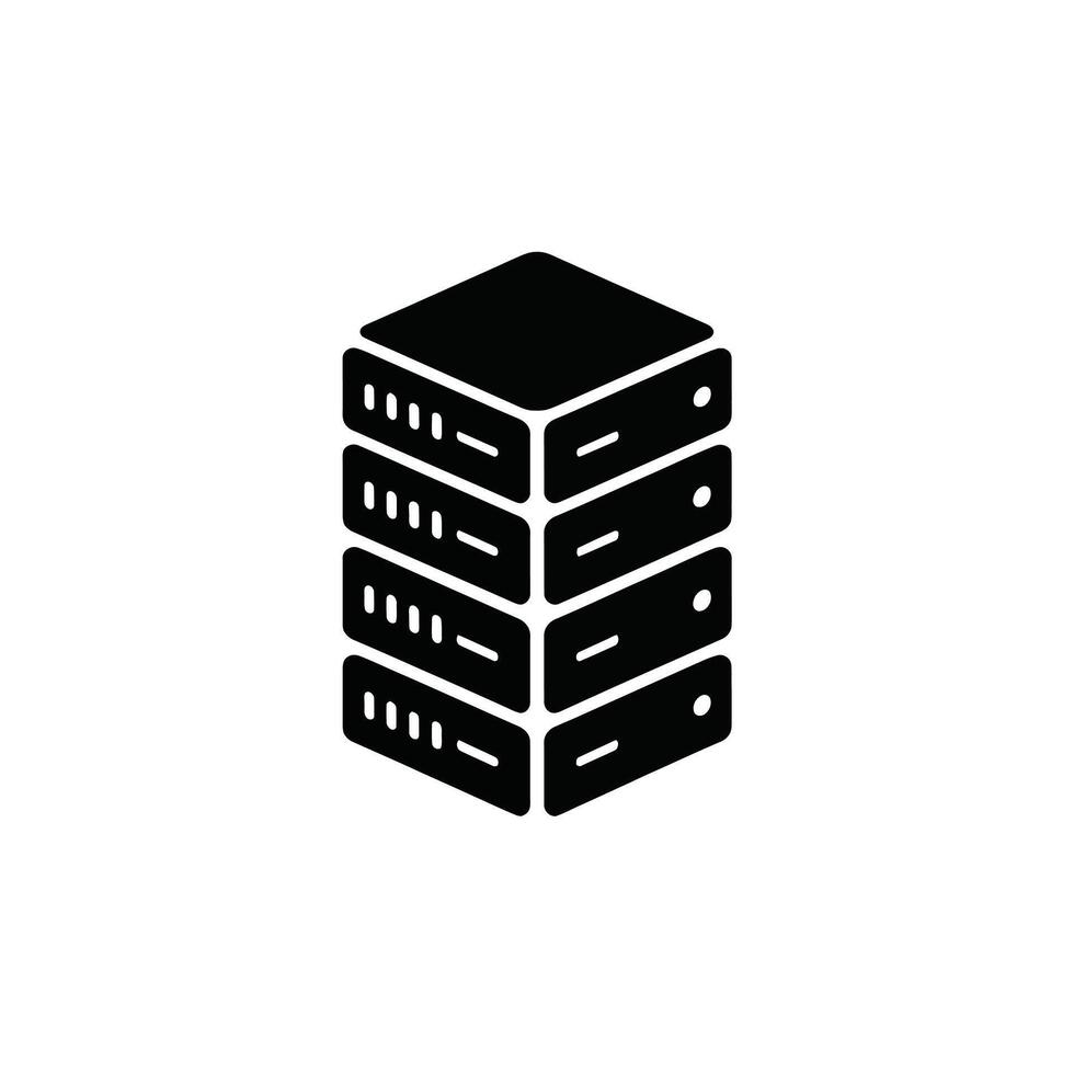 Server rack icon data center infrastructure vector