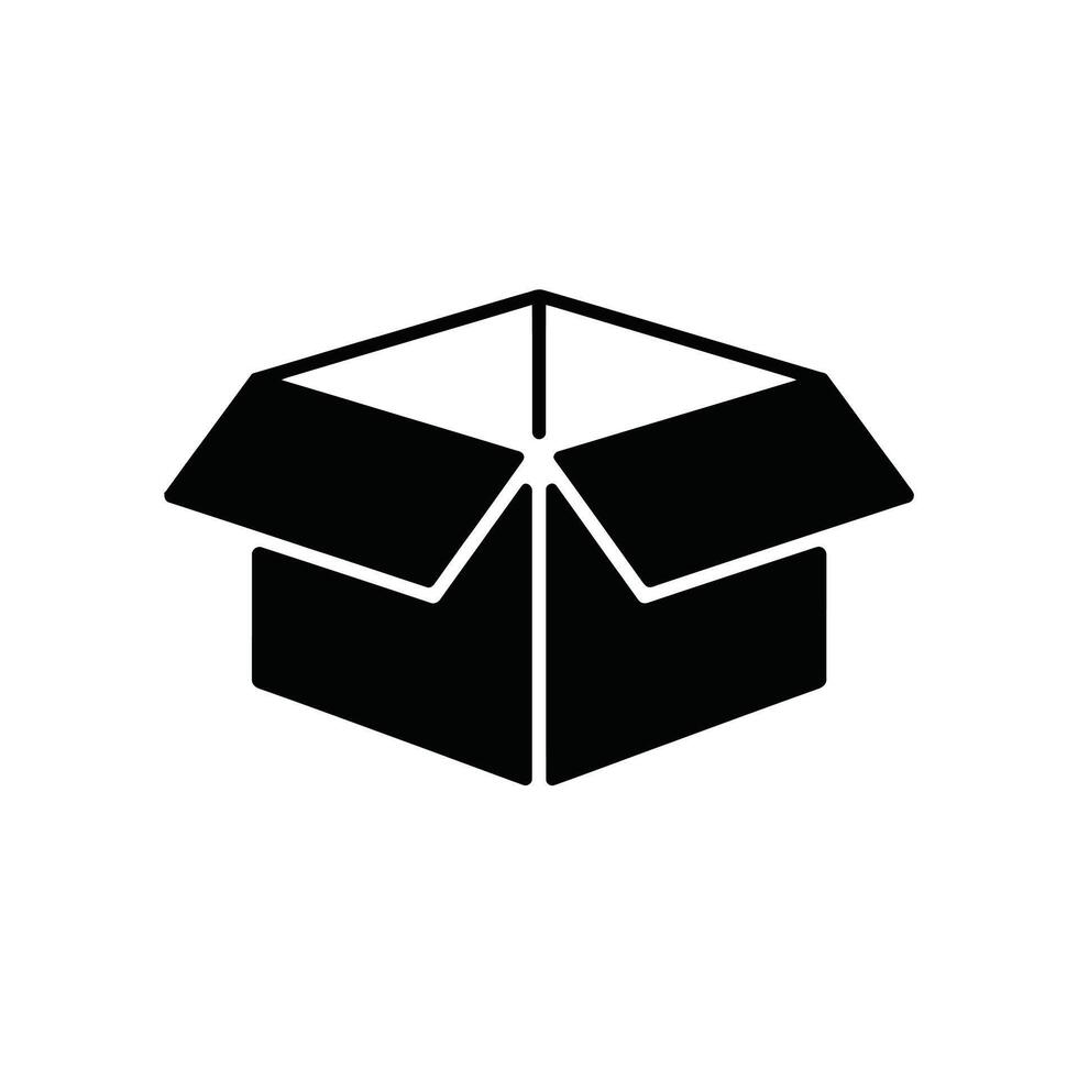 Open cardboard box icon graphic vector