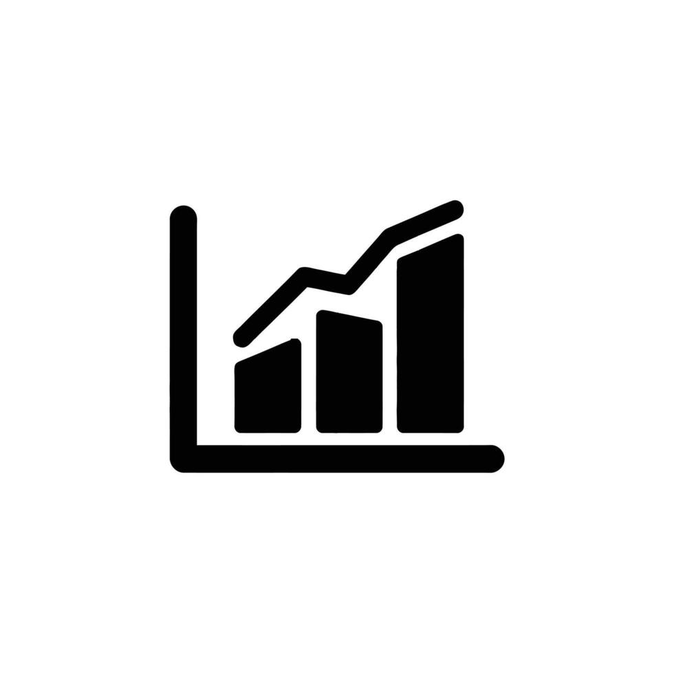 Positive growth trend bar graph icon vector
