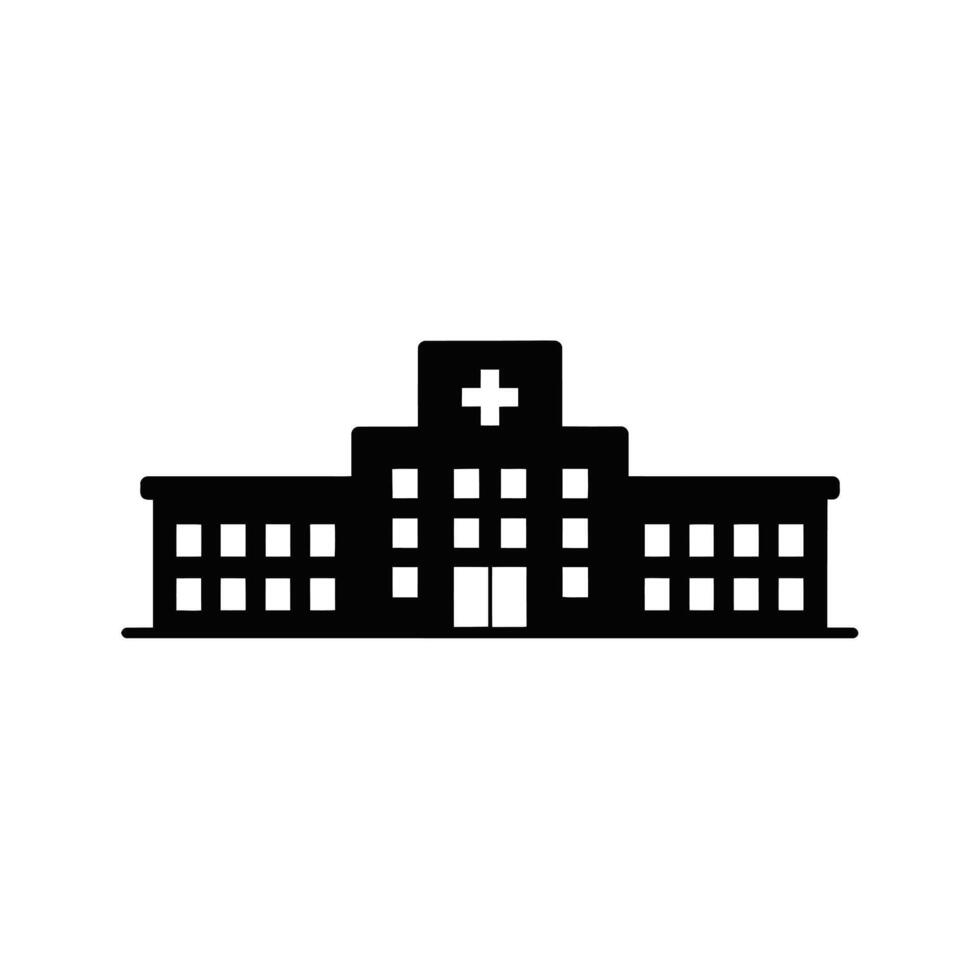 Simple hospital building icon graphic vector