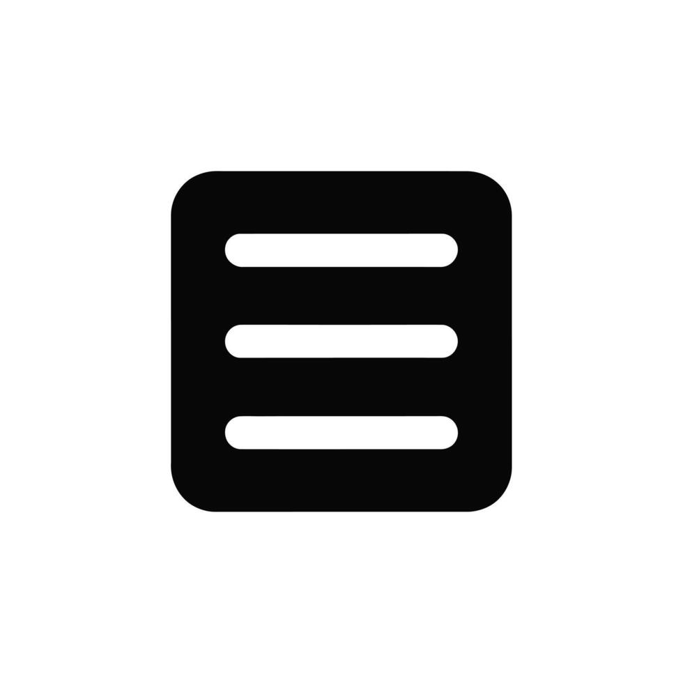 Simple list icon menu options and navigation vector