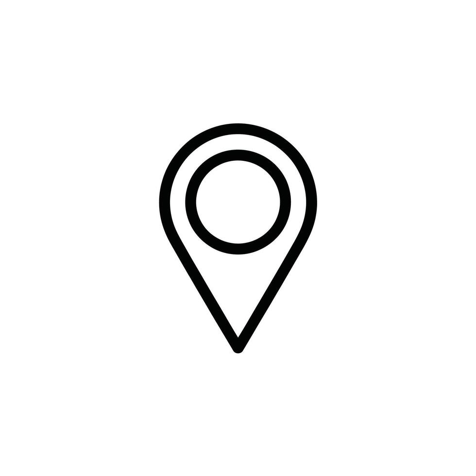 Simple line art location pin icon vector