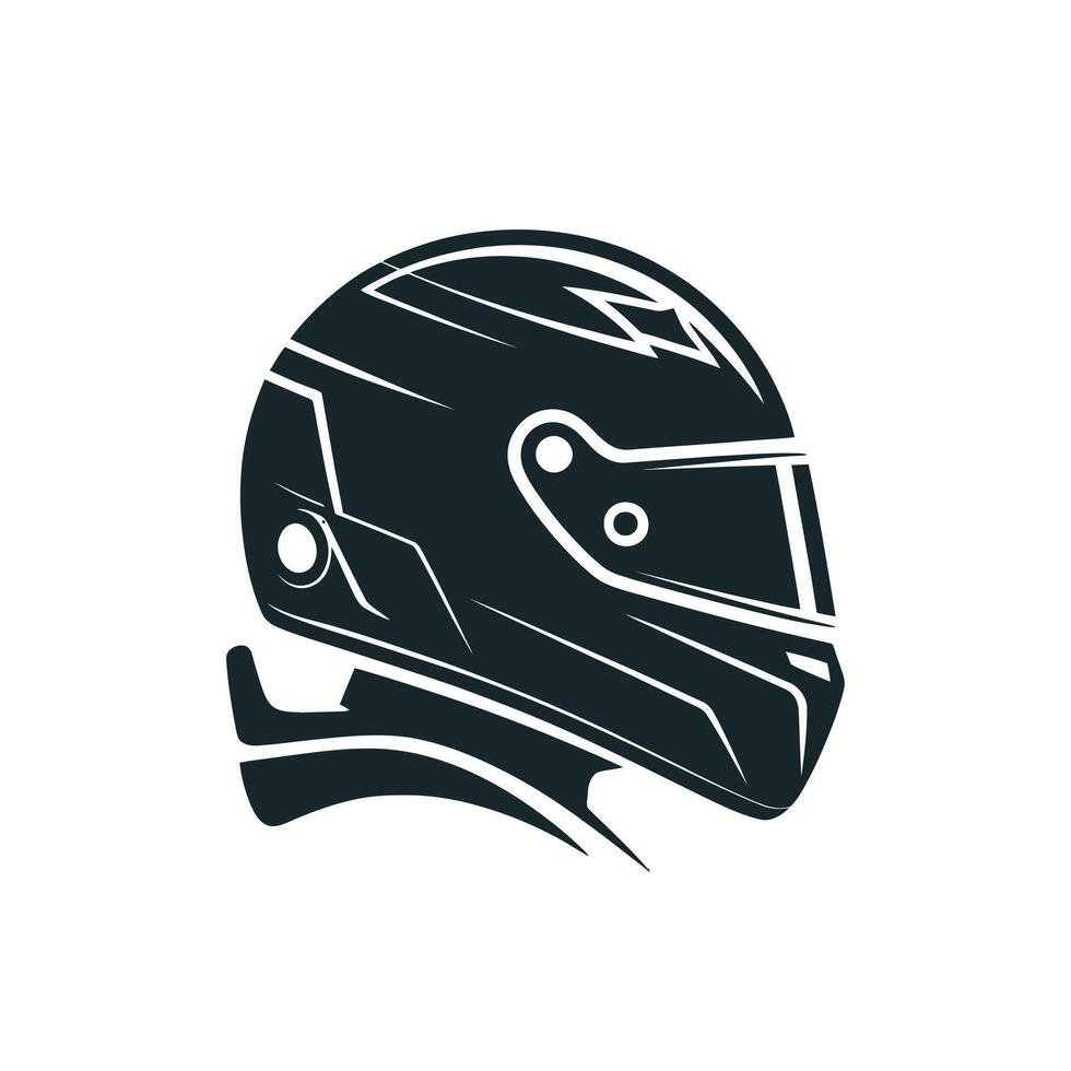 Racing helmet profile motorsport design vector
