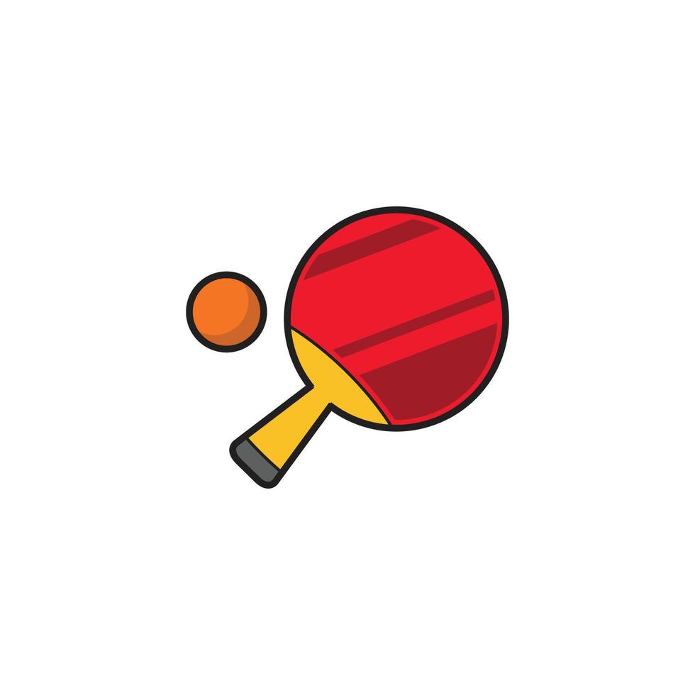 A ping pong ball and a ping pong paddle icon vector