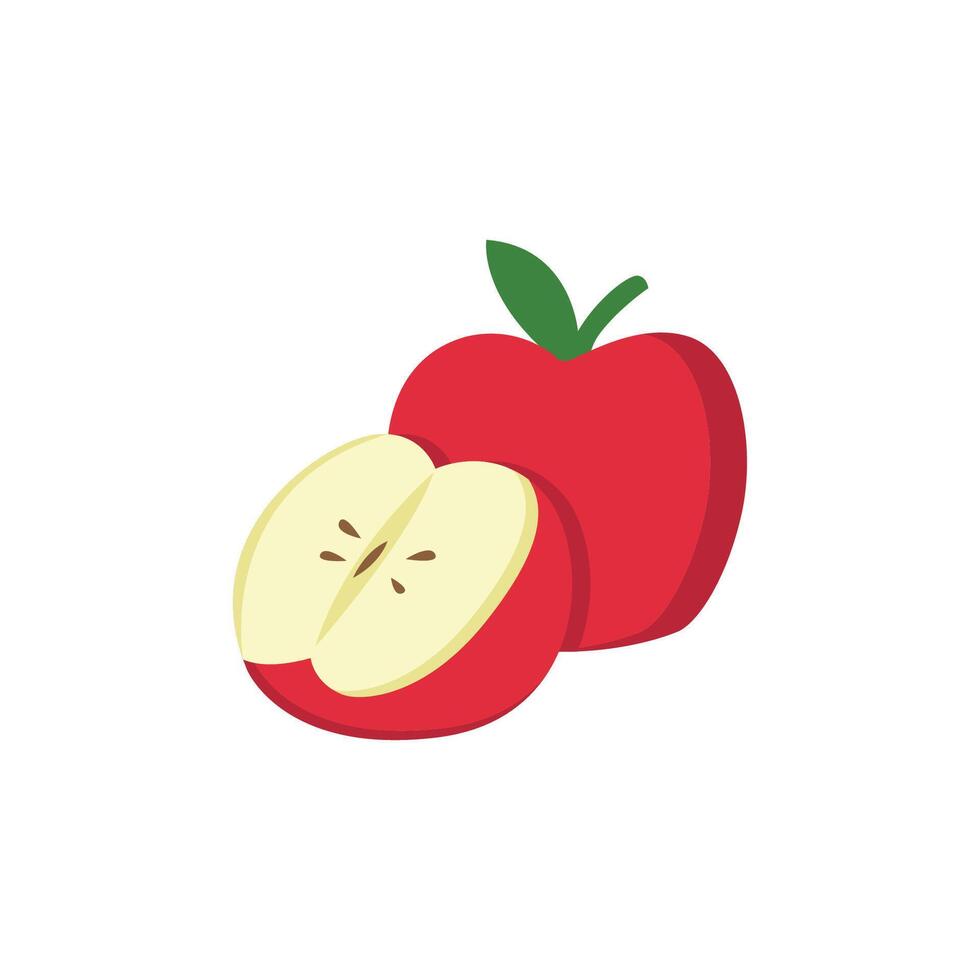 Red apple icon illustration vector