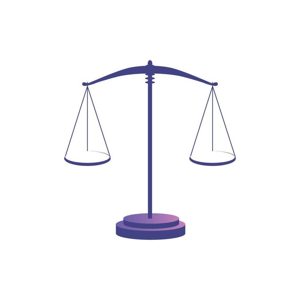 A scale of justice icon on a white background vector
