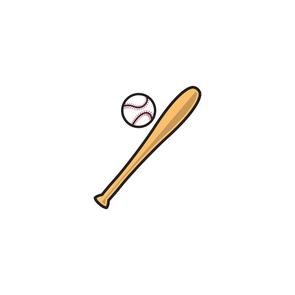Baseball bat and ball icon vector