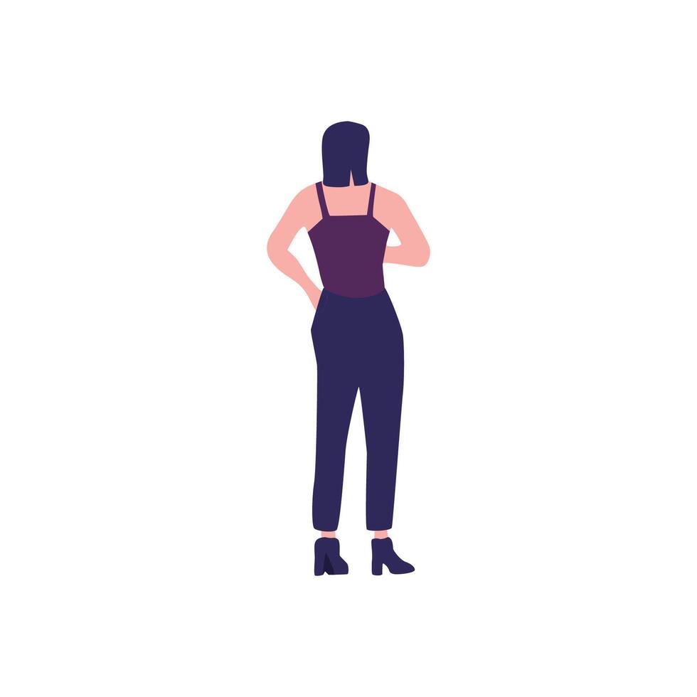 A woman standing with her hands on her hips vector
