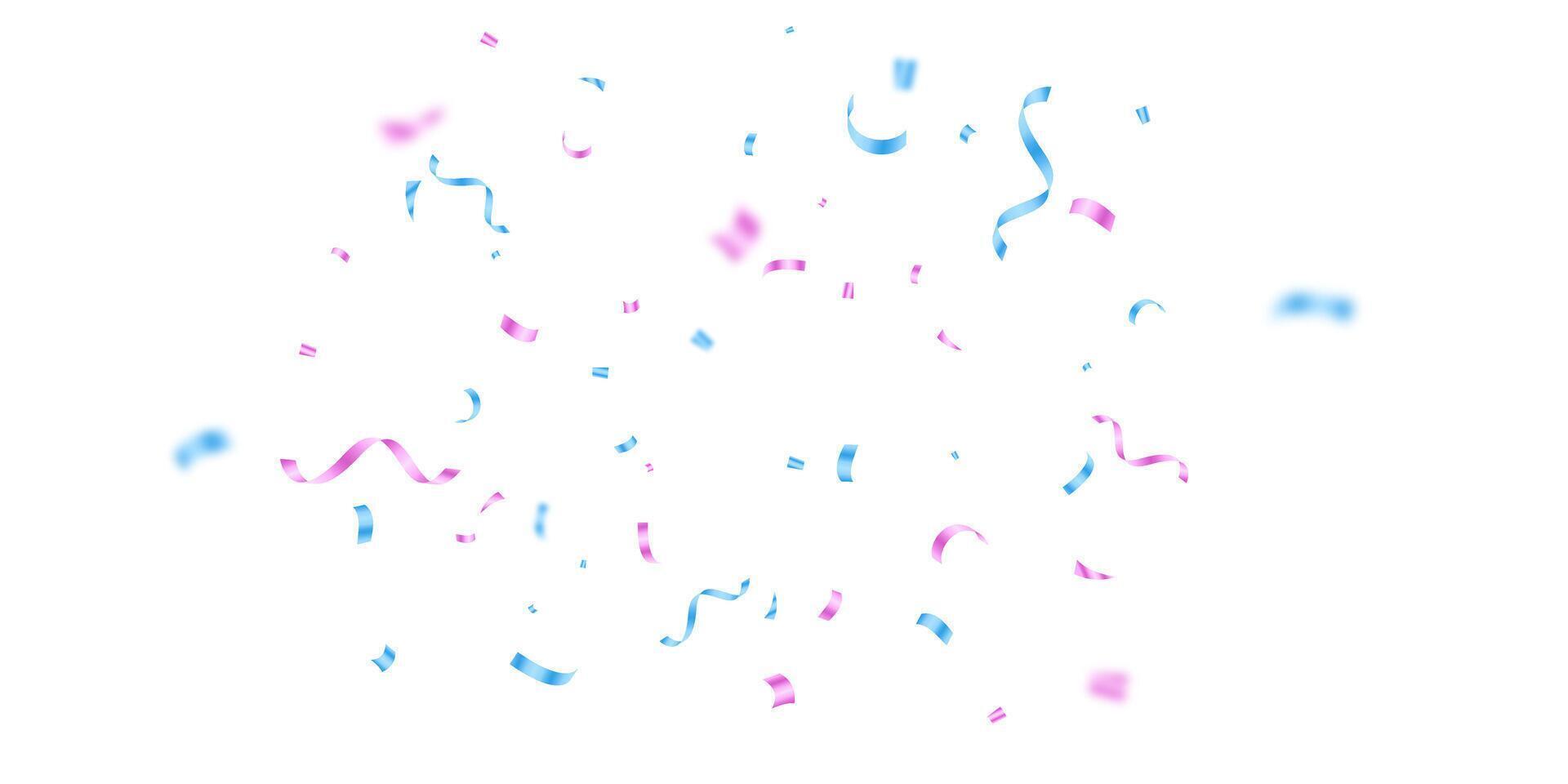 A blue and pink confetti stream on a white background vector