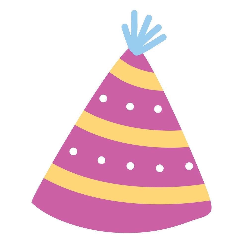 Pink birthday party hat vector