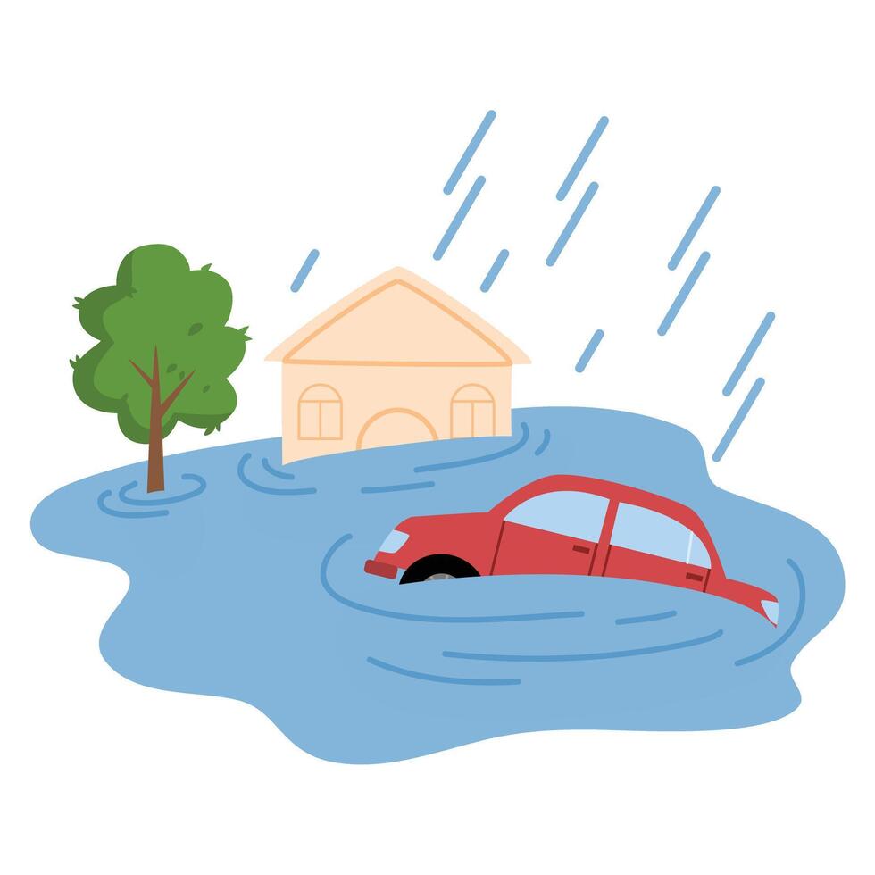 Natural Disasters Tsunamis Flood Homes and Entire Cities vector