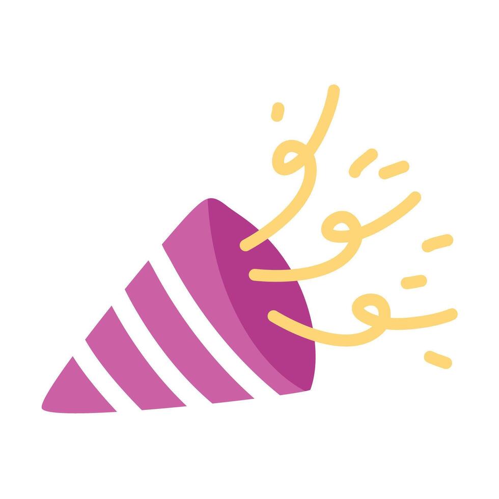 Party Icon. Confetti popper illustration, Colorful Confetti vector