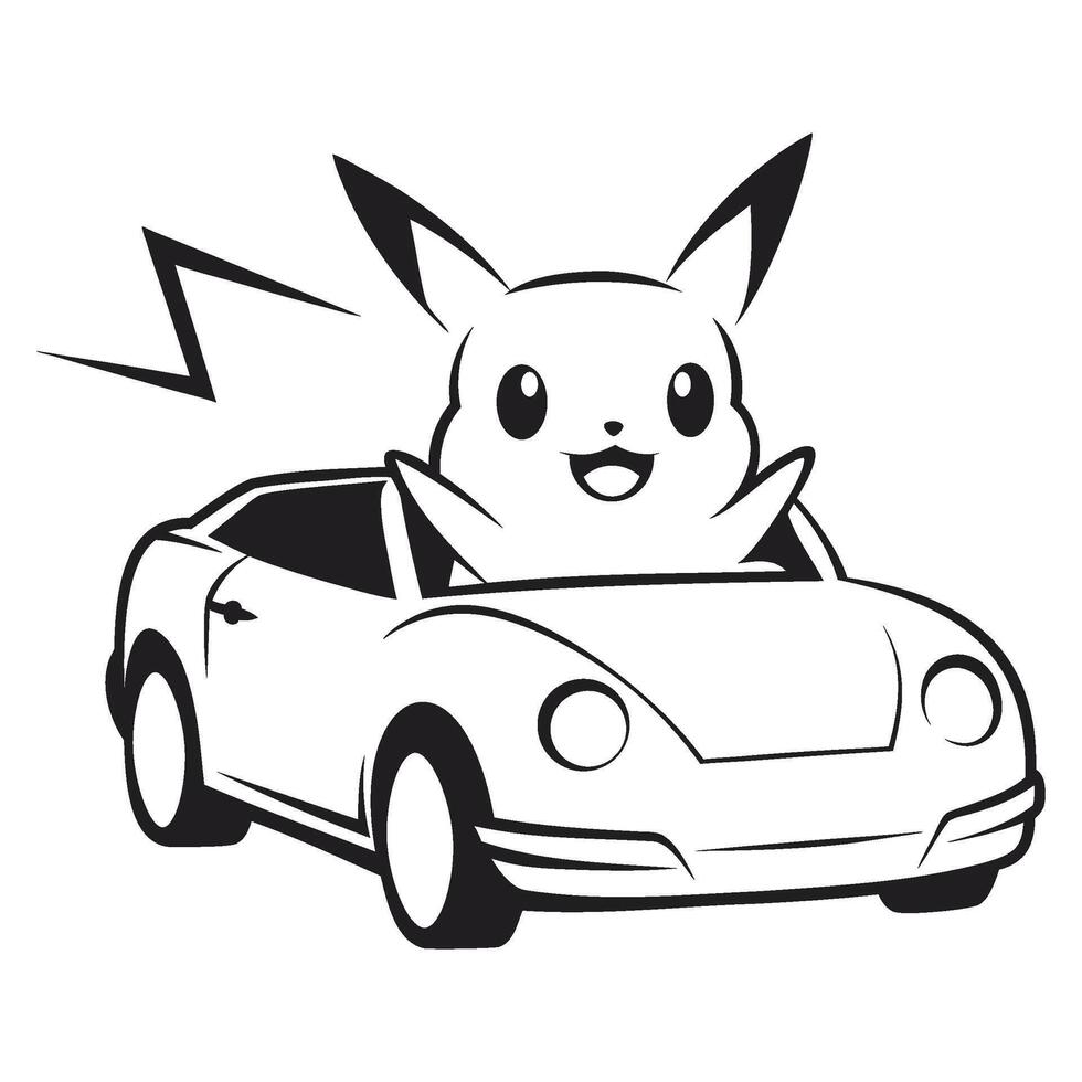 Electrifying Pikachu Car Ride vector
