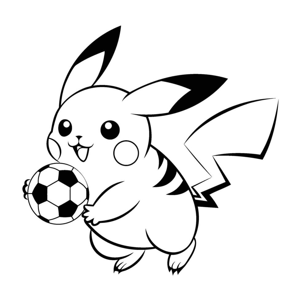 Pikachu Playing Soccer vector