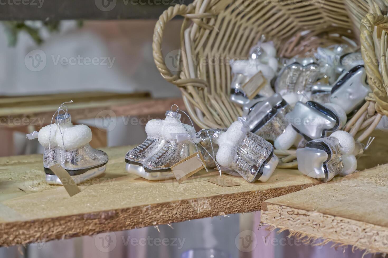 Decorative Silver Ice Skate Ornaments photo