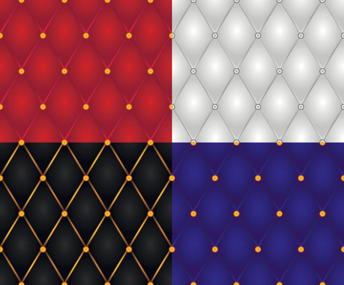 Set of seamless decorative various types casing wall textures vector