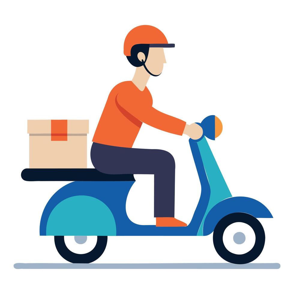 Urban Delivery Rider Illustrations vector