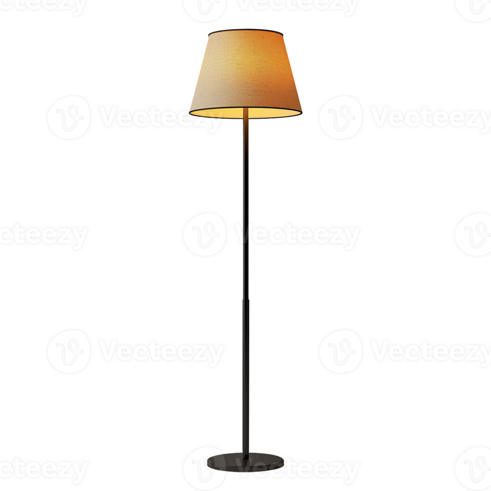 Modern floor lamp lighting fixture home decor interior design element isolated on transparent background png