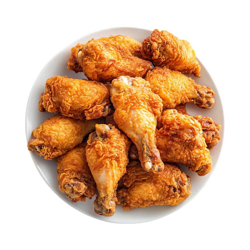 Crispy Fried Chicken Wings Delicious Recipe Image against transparent background png