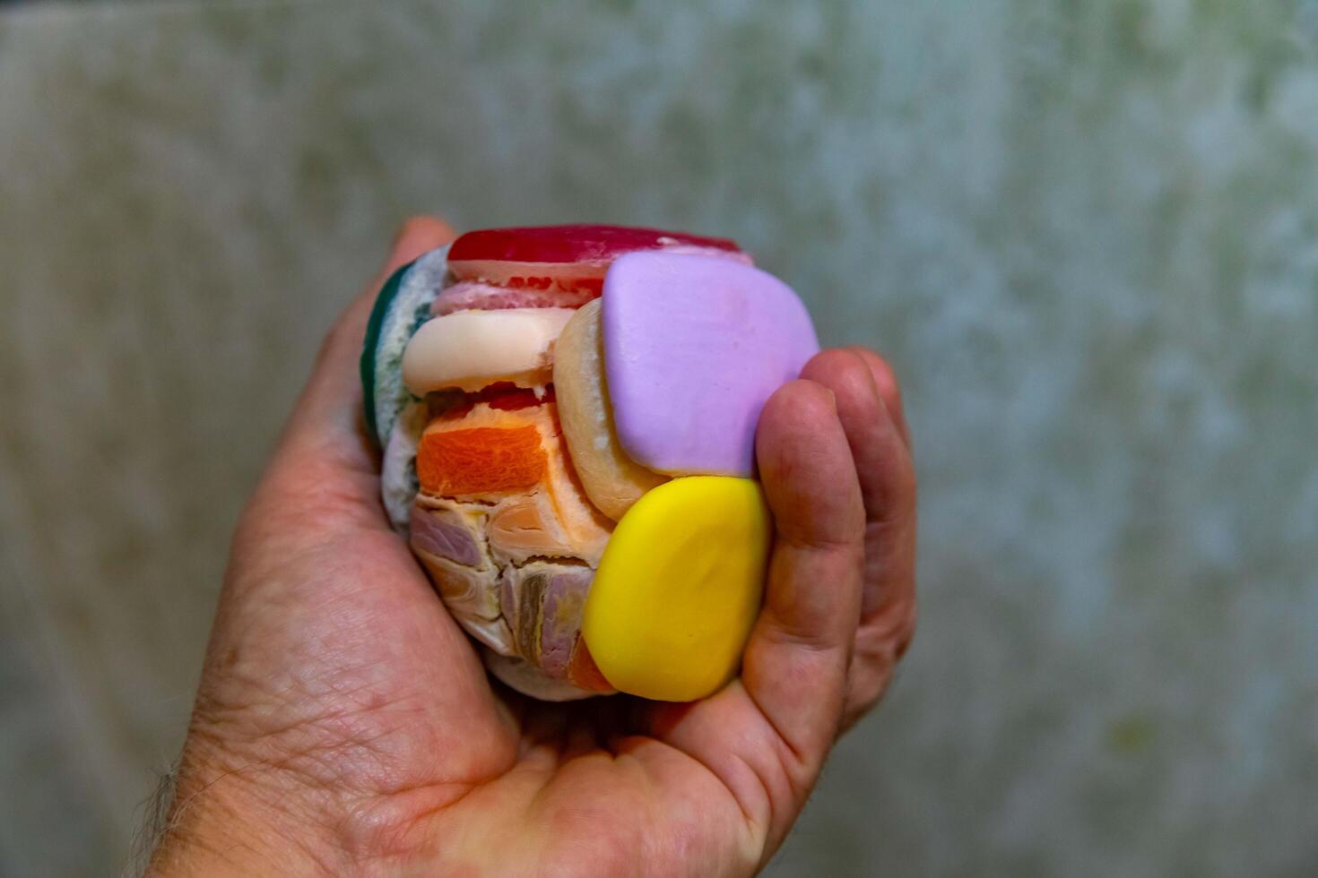 Ball with agglomeradod for soaps used for use and economy, anti -decarction, creativity photo