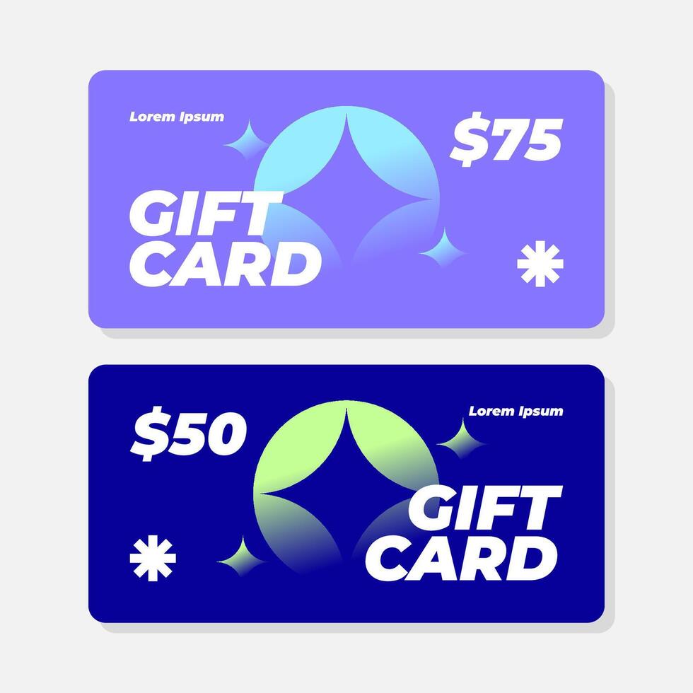 Modern Gift Card Design Templates 50 and 75 Voucher Set vector