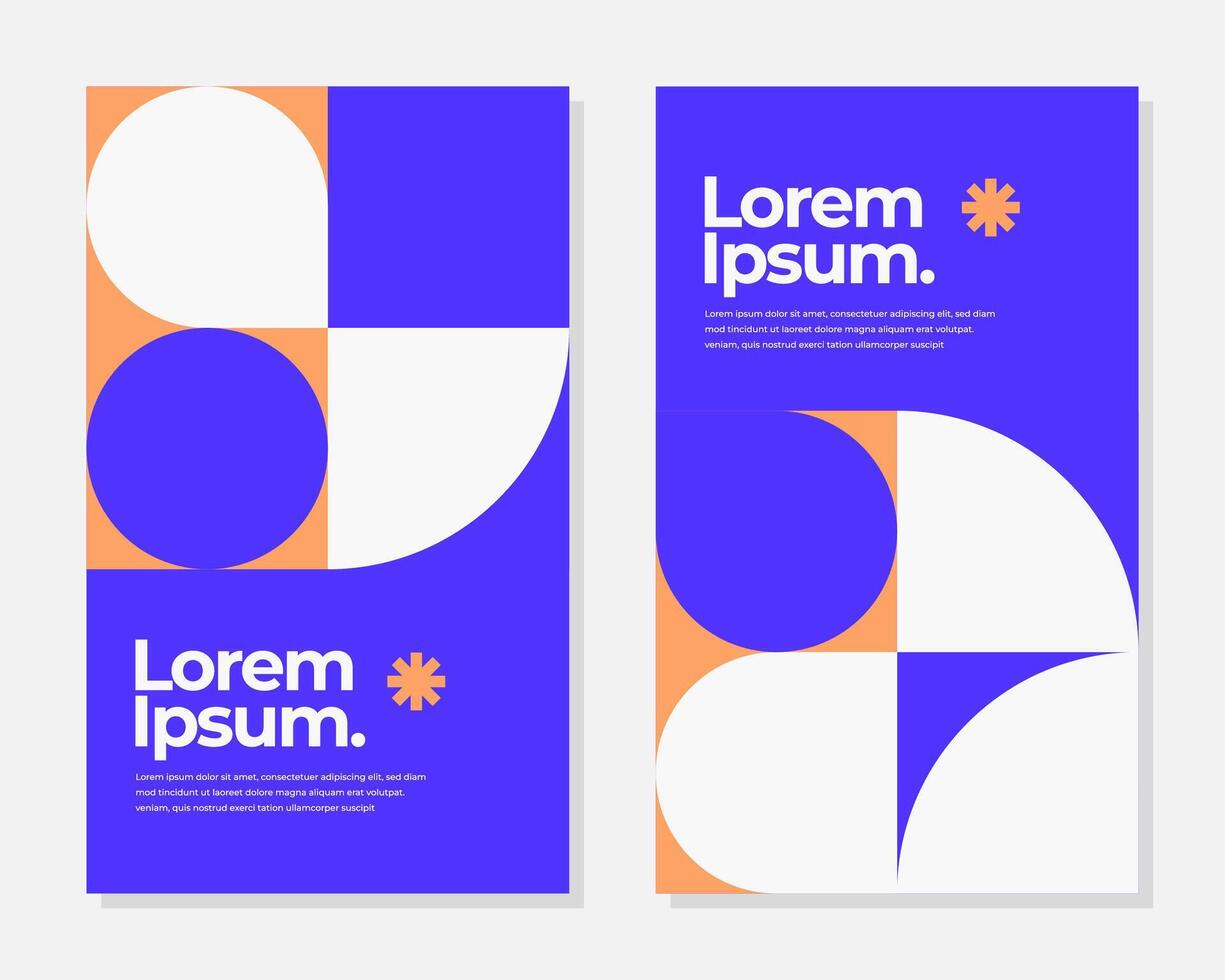 Abstract Geometric Design Templates Modern Brochure Poster or Flyer Layout with Blue Orange and vector