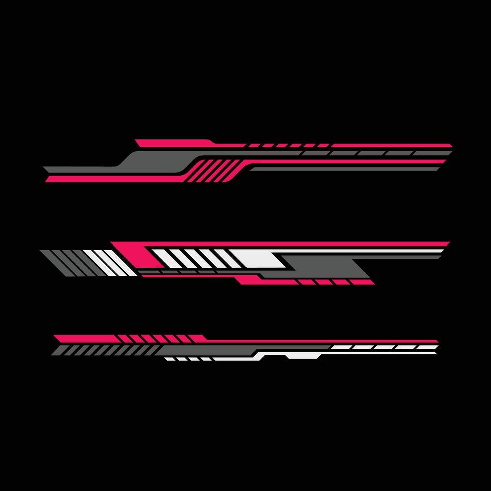 design set collection design decal car strip lines. car wrap decal strips vector