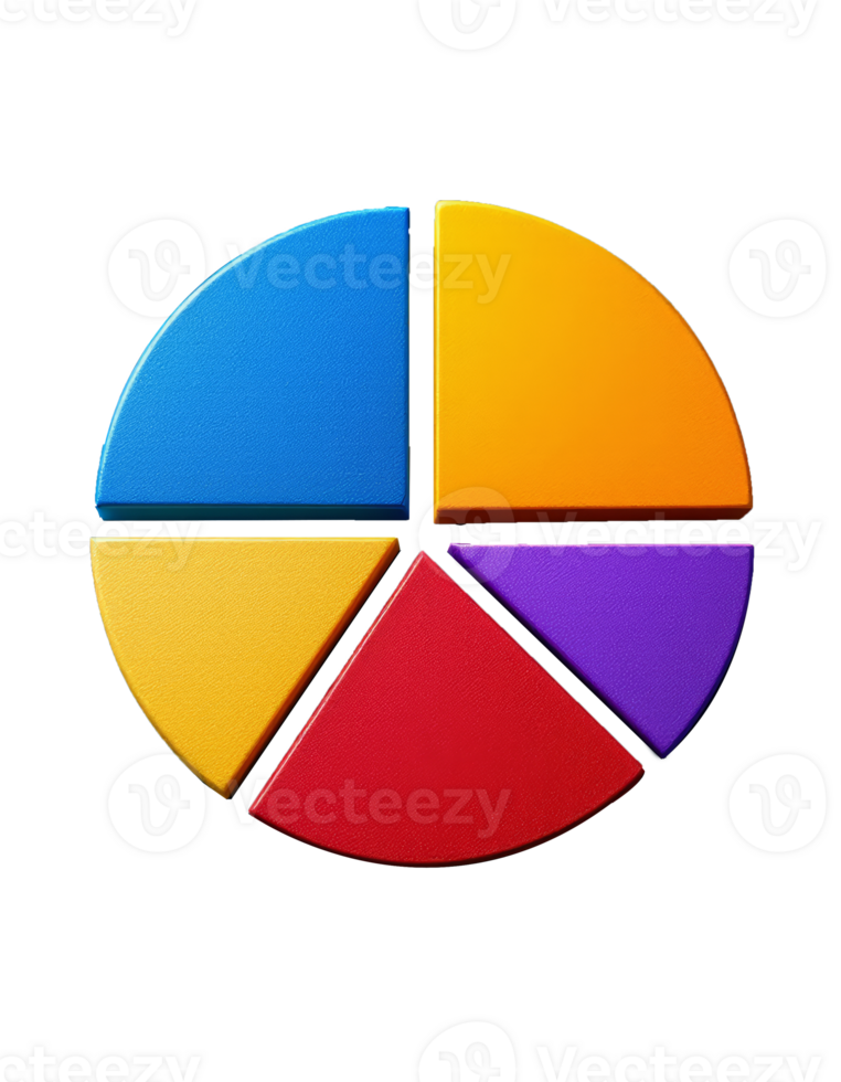 Colorful Pie Chart Illustrating Data Analysis and Market Segmentation png
