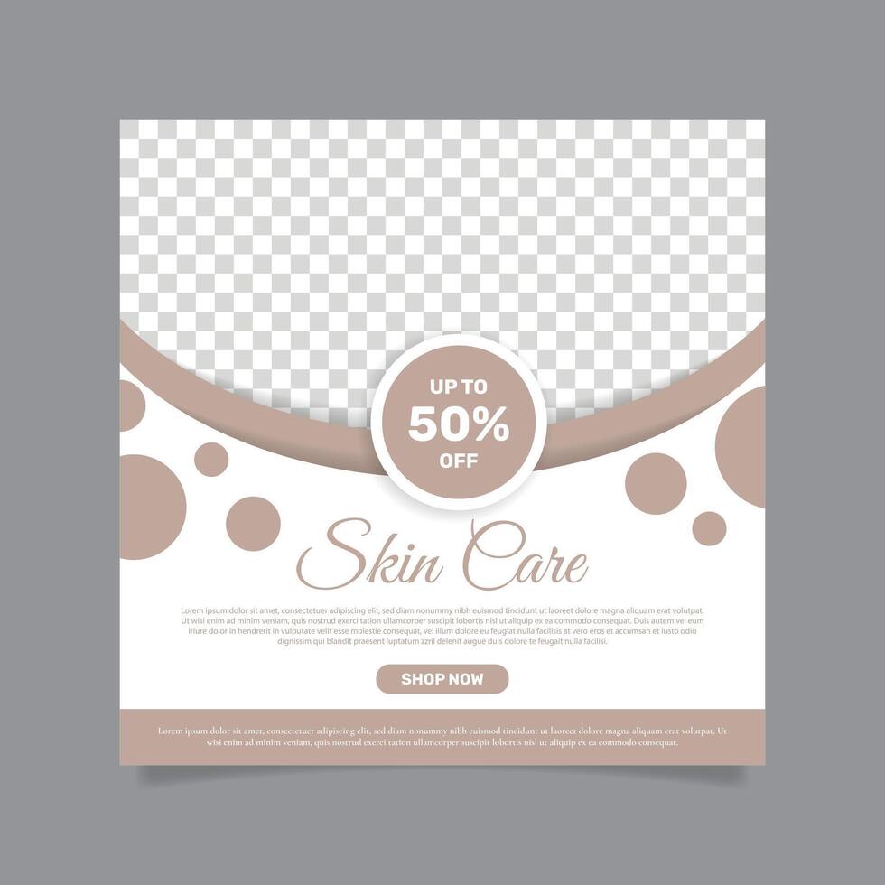 skin care flyer template with a circular pattern vector