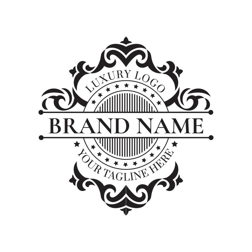 a black and white logo for a brand name vector