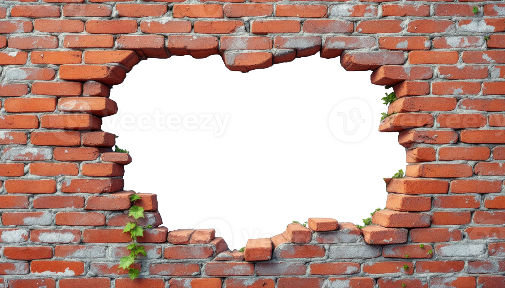 A hole in a brick wall with a black hole png