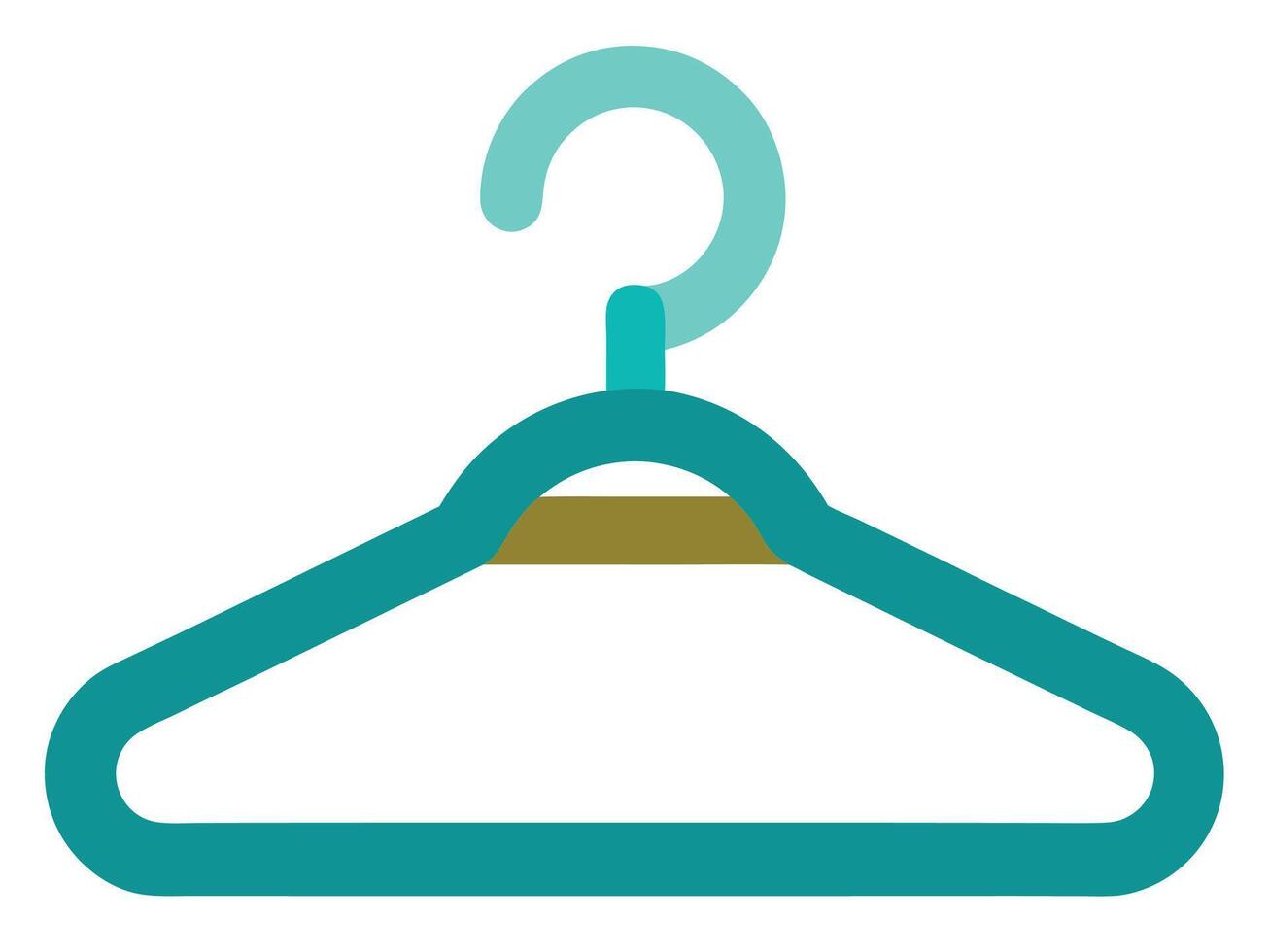 Teal Clothes Hanger with Gold Bar for Wardrobe Organization and Storage vector