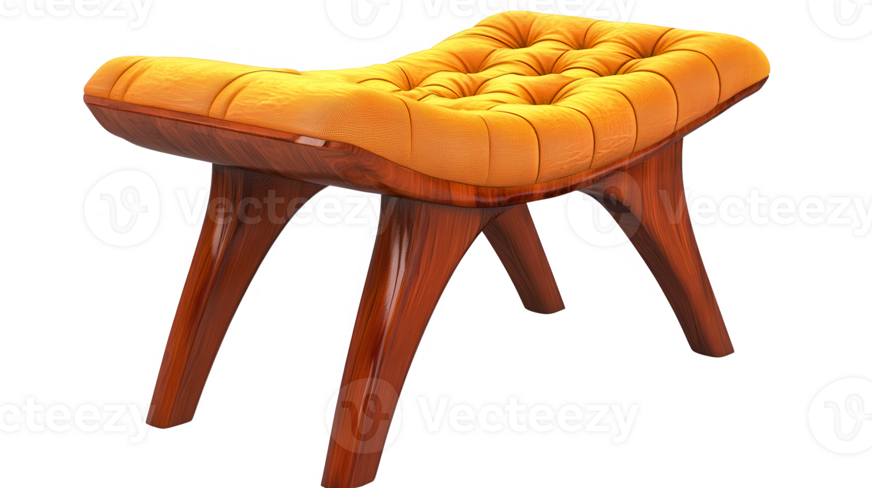 Modern and Luxurious Padded Stool with Transparent Background png
