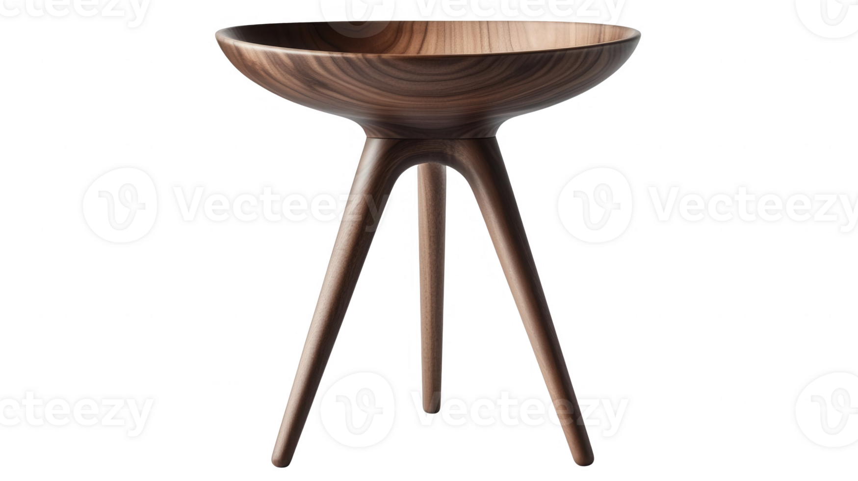 Elegant Wooden Side Table on Transparent Background with Unique Design png