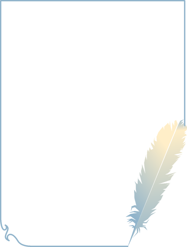 hand drawn animal feather blank canvas page png