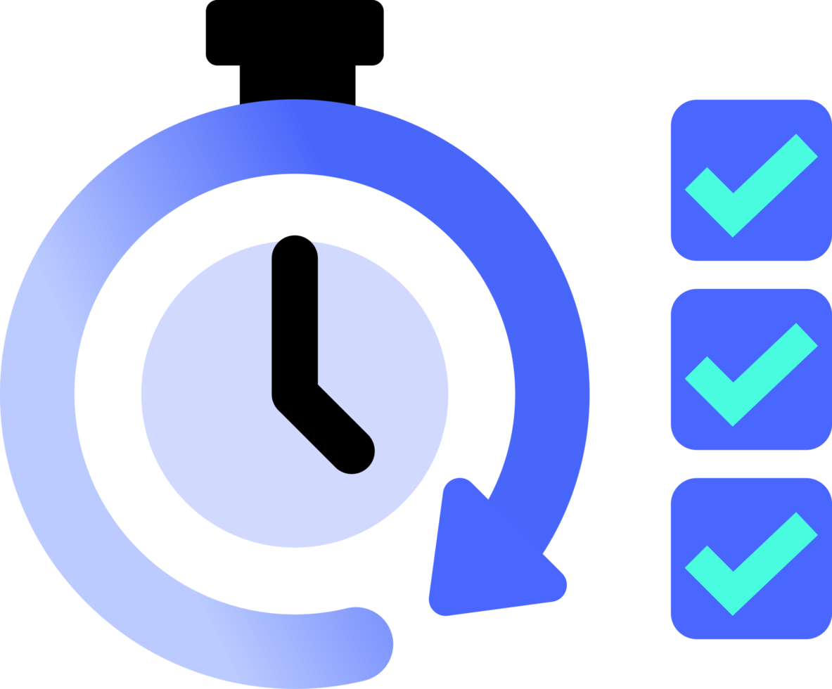Reduce Time and check mark clipart png