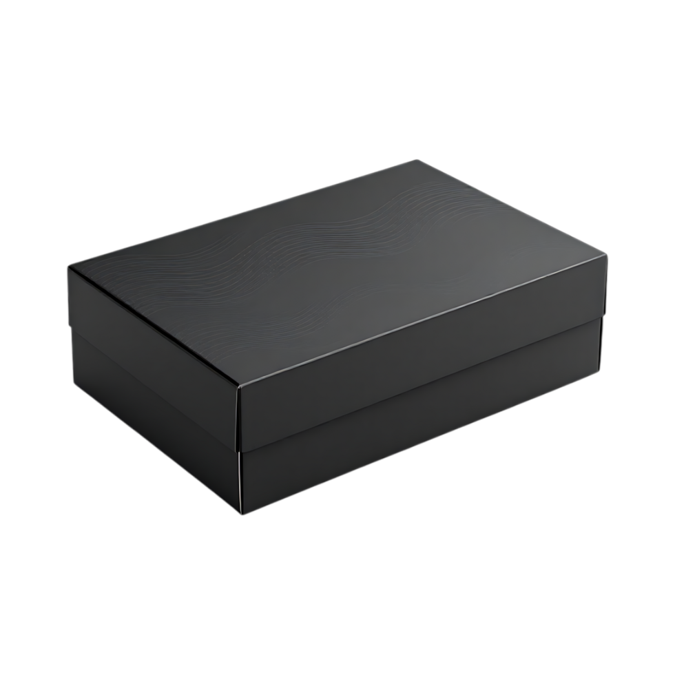 Black rectangular box, closed, isolated png