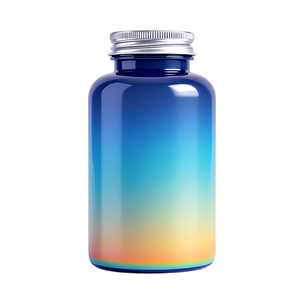 Blue gradient supplement bottle mockup. png