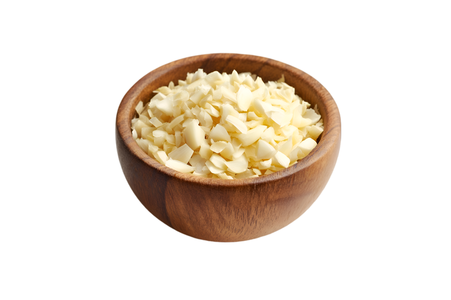 Chopped almonds in a wooden bowl healthy snack ingredient png