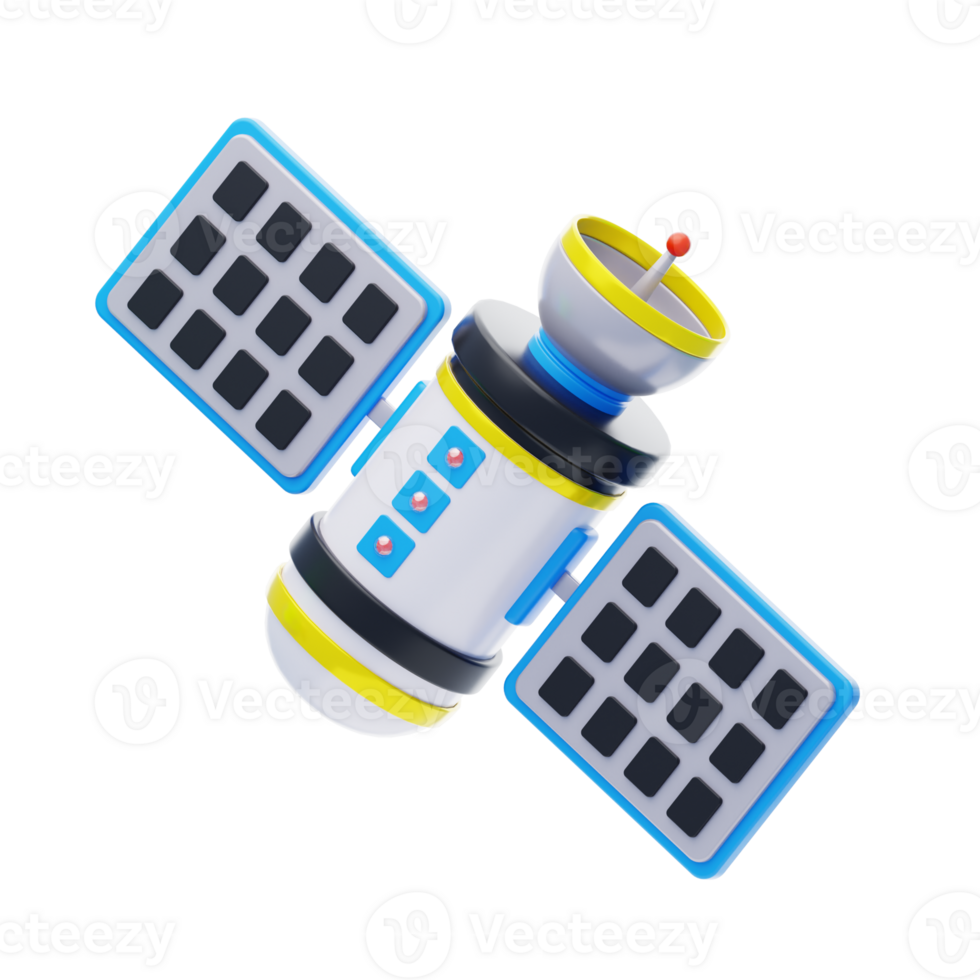 Satelite 3D Icon. Satellite in space 3d icon png