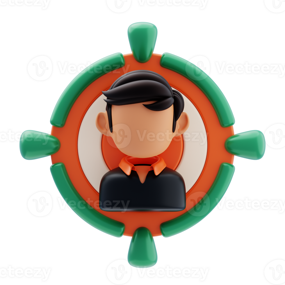 Headhunting 3D Icon. Employee selection target 3d icon png