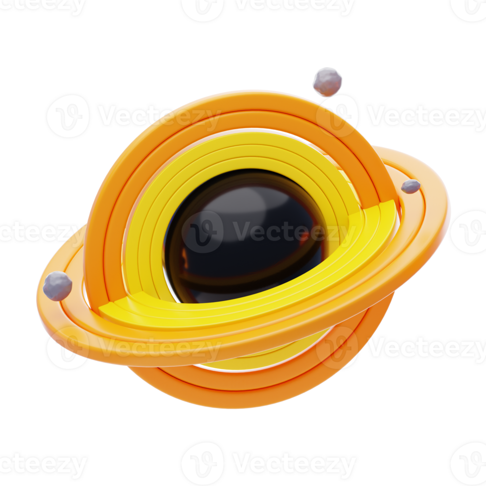 Black hole 3D Icon. Black hole in space 3d icon png