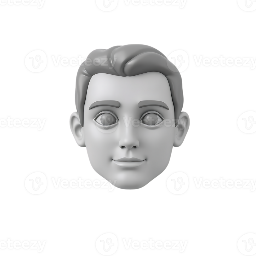 Face of a man object 3d icon. png