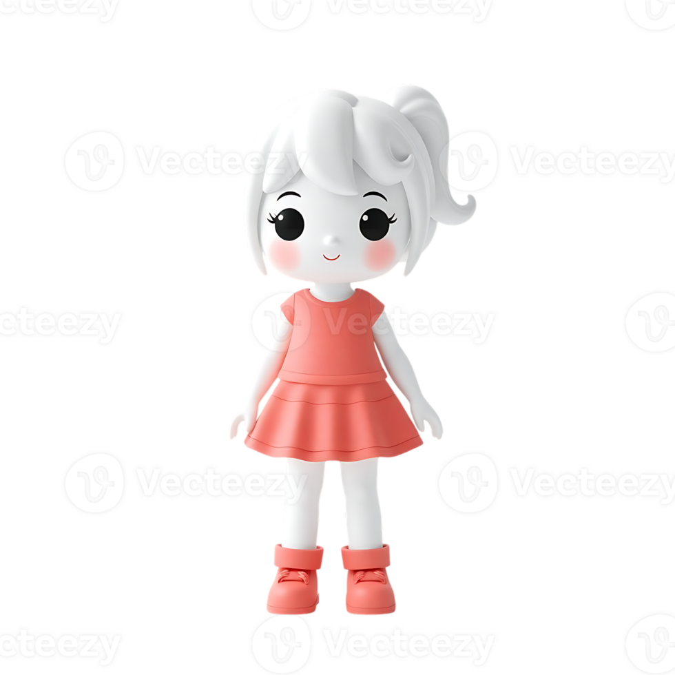Cute little girl isolated object. png