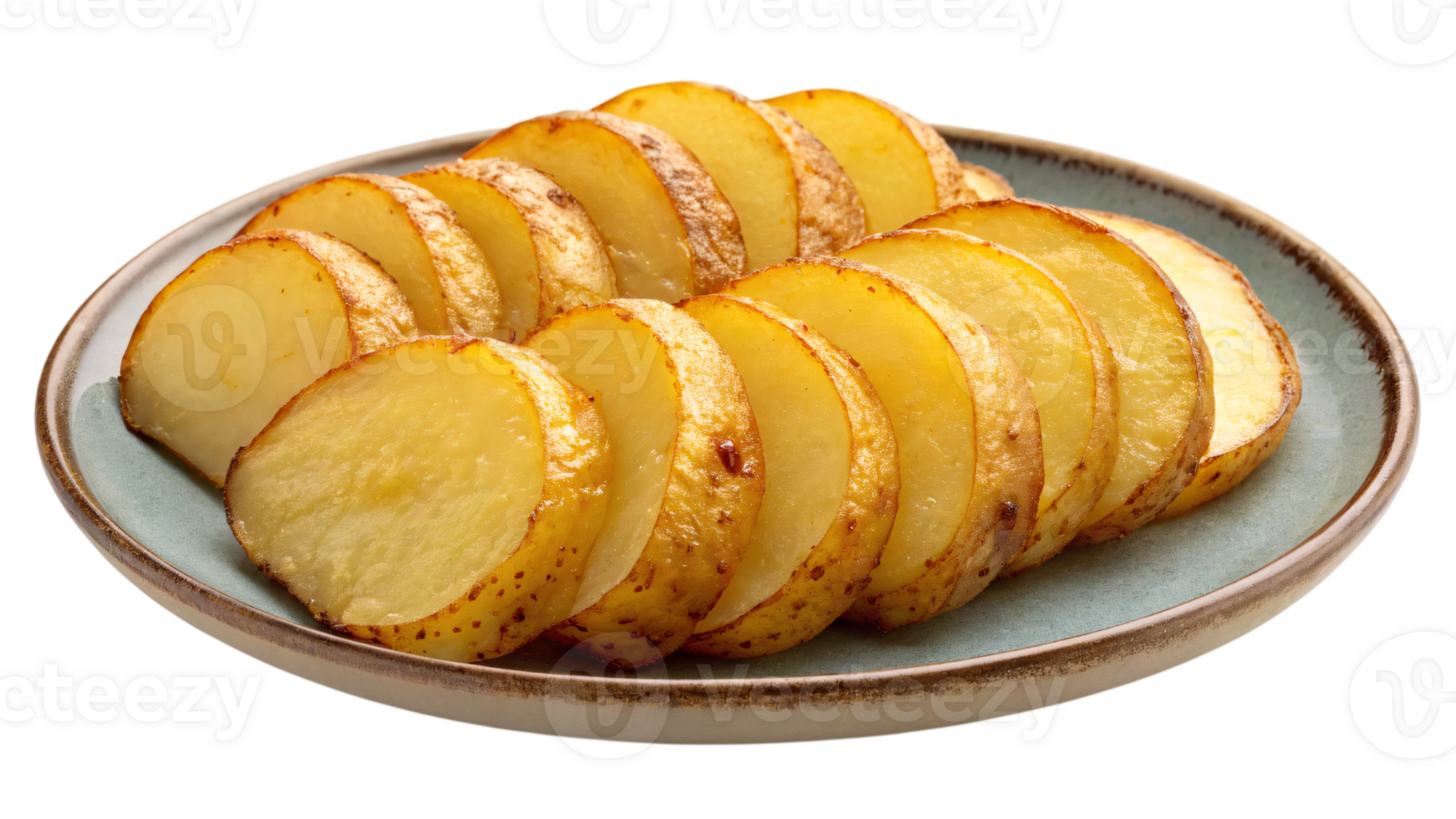 Potato chips slices on a plate. png