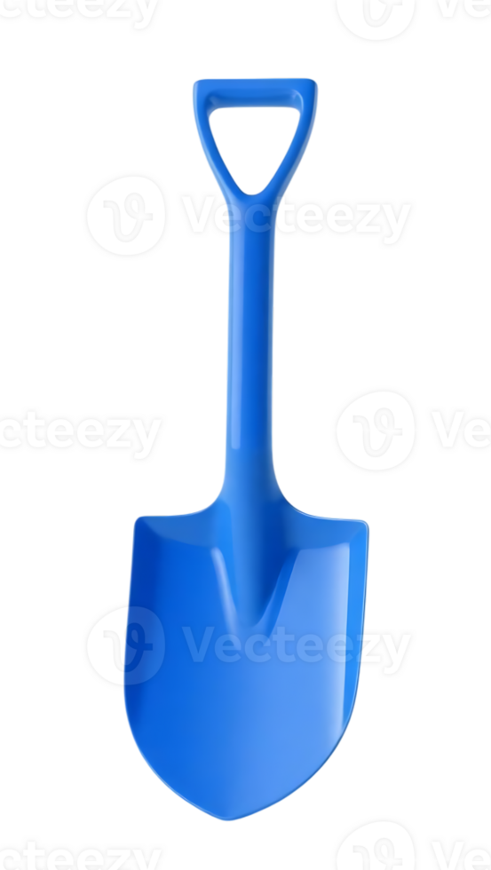 Blue plastic shovel 3d object. png