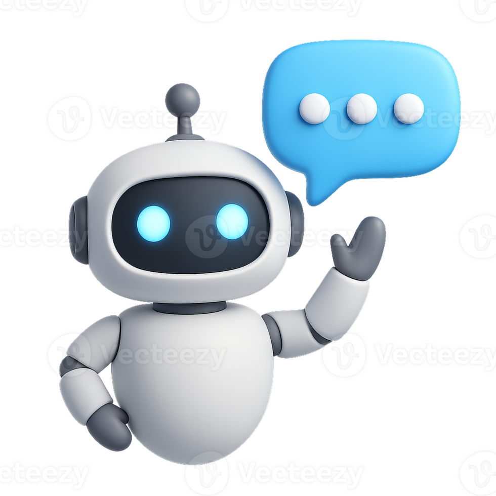 Friendly Chatbot Icon with Speech Bubble for Digital Communication png