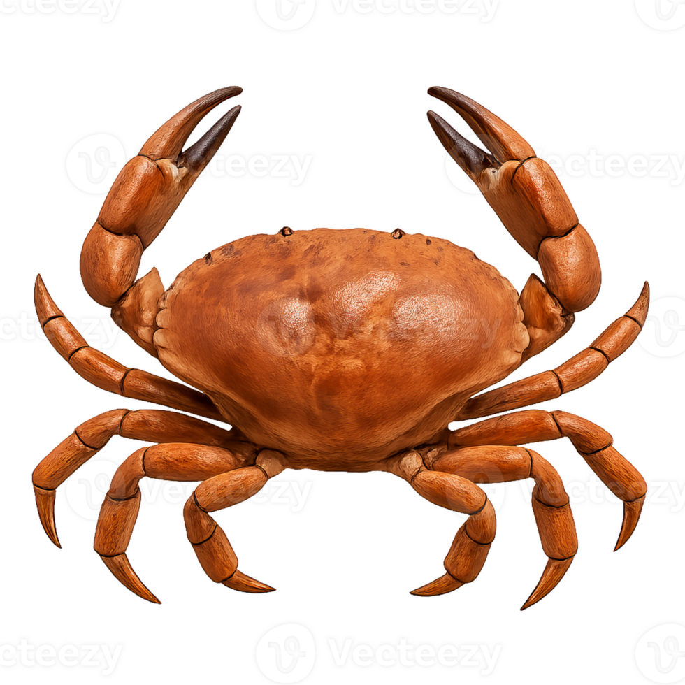 Realistic 3D Illustration of a Simple Crab with Detailed Features png