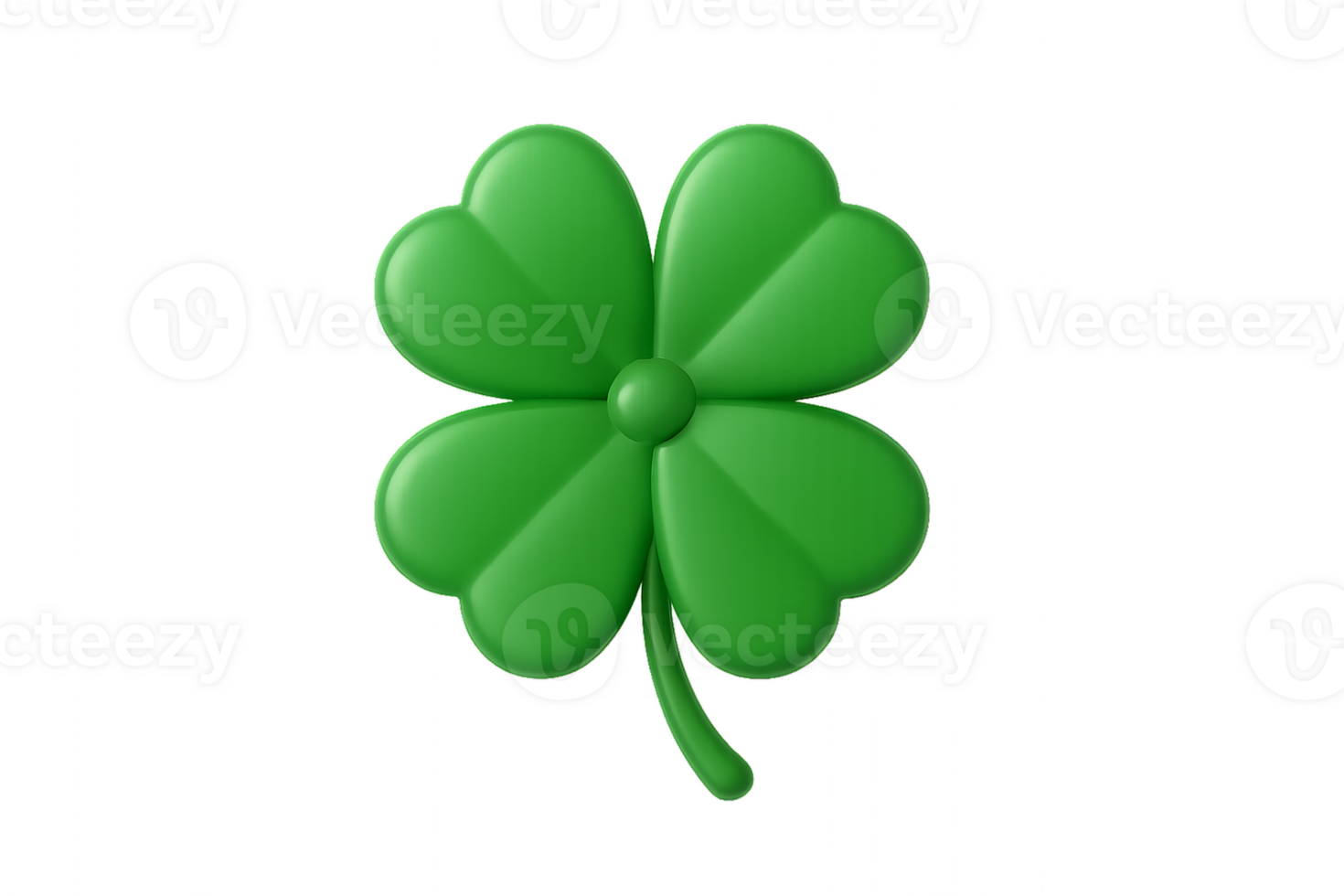 Simple Clover Icon Design in Vibrant Green Color for Illustrations png