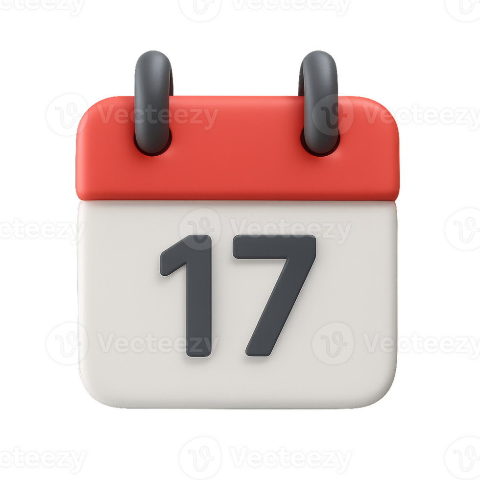 Minimalist 3D Calendar Icon Design for Simple Composition Use png